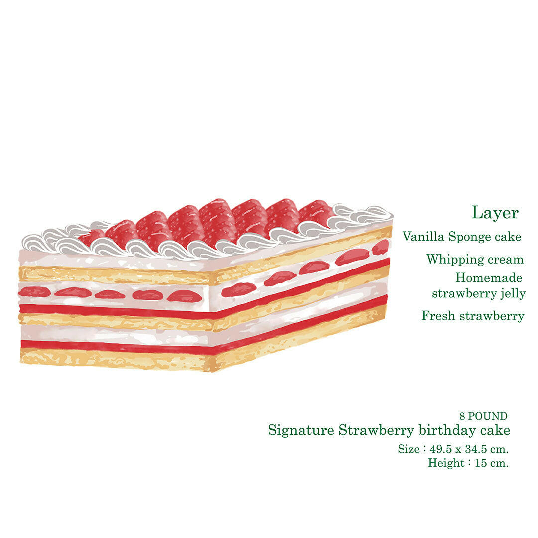 Strawberry Birthday cake เค้กสตรอเบอรี่ขนาดใหญ่ สำหรับงานเลี้ยงสังสรรค์ Chez Shibata365