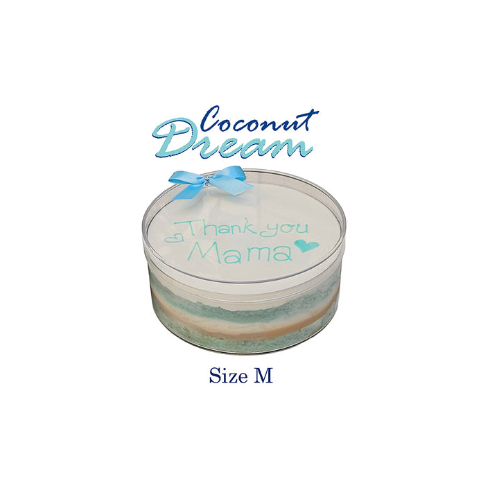Jar with 'Coconut Dream' text and 'Thank you Mama' message on a white background