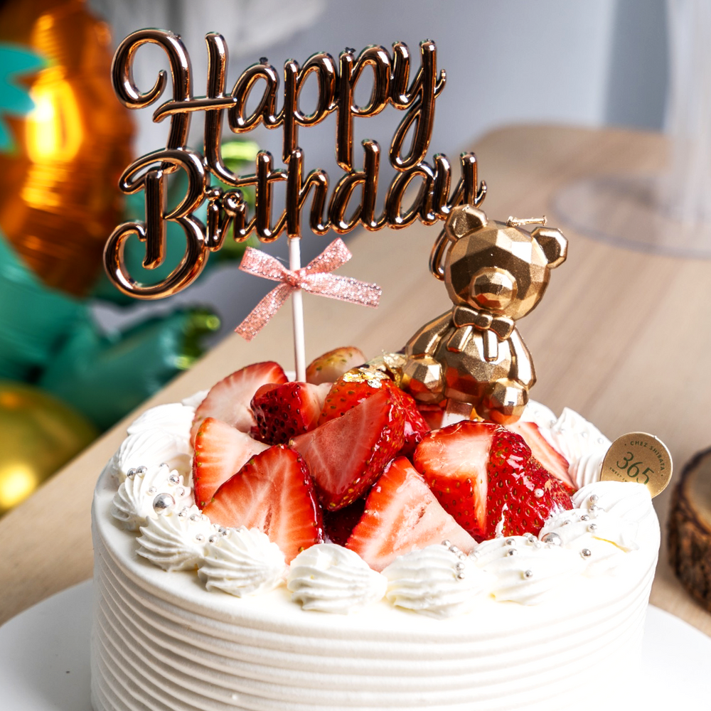 Strawberry Birthday cake เค้กวันเกิด เค้กผลไม้ เค้กสตรอเบอรี่ ストロベリーバースデーケーキ 